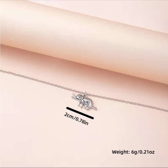 Silver Sloth Charm Necklace - Picture 3 of 6